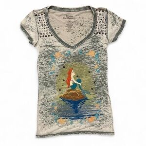 Disney Women's Gray Ariel Graphic‎ Tee